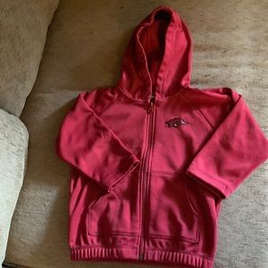 NWOT Arkansas Razorbacks boys zippered hoodie
